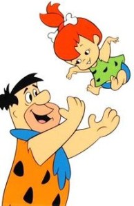 Fred Flintstone and Pebbles