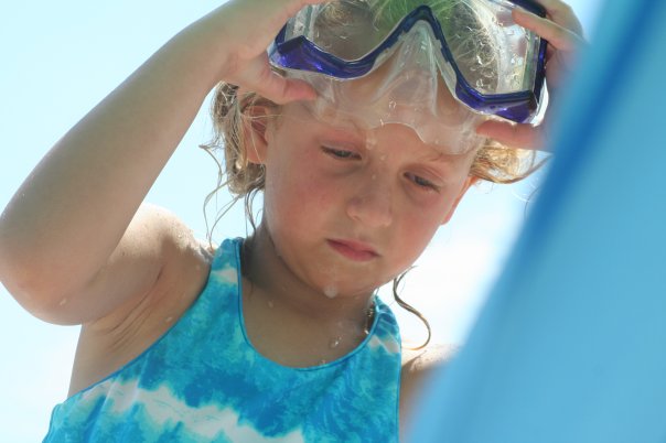 Water is her favorite.