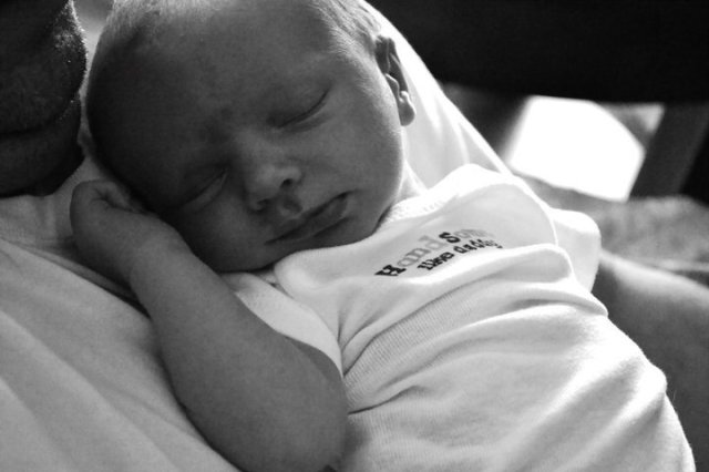 Awe, little dude on the belly.